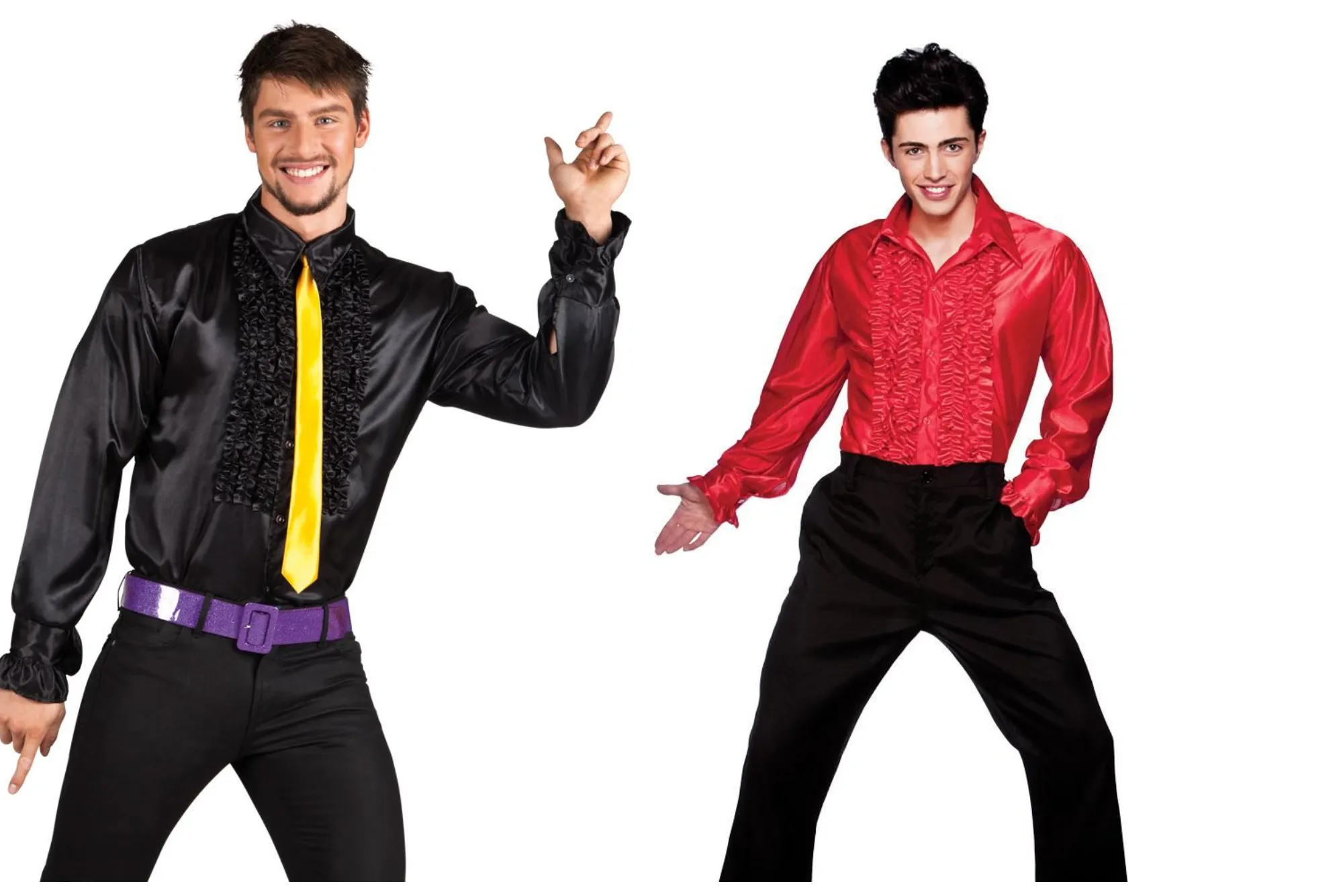 Disco Clothes Men Red and Black Disco Shirt