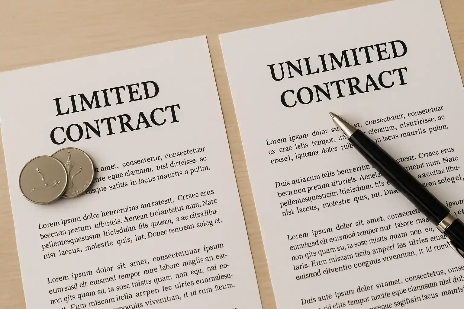 What is the difference between a limited and unlimited contract in UAE